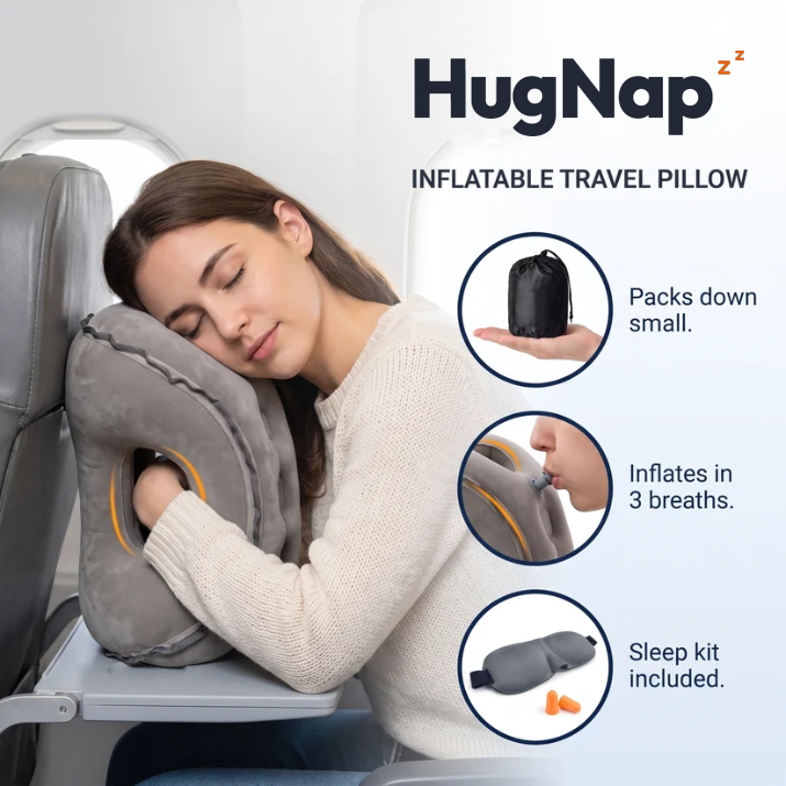 HugNap™ Inflatable Travel Pillow