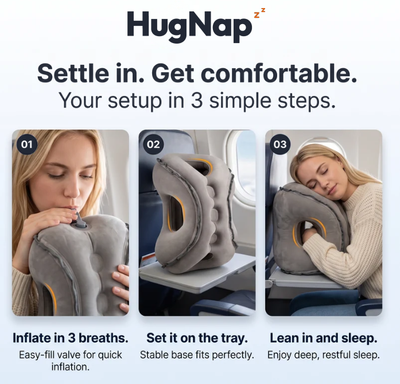HugNap™ Inflatable Travel Pillow
